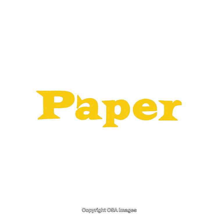Bold Yellow Paper Text on White Background Illustration