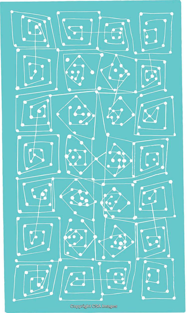 Abstract Pattern With Geometric White Lines on a Blue Background
