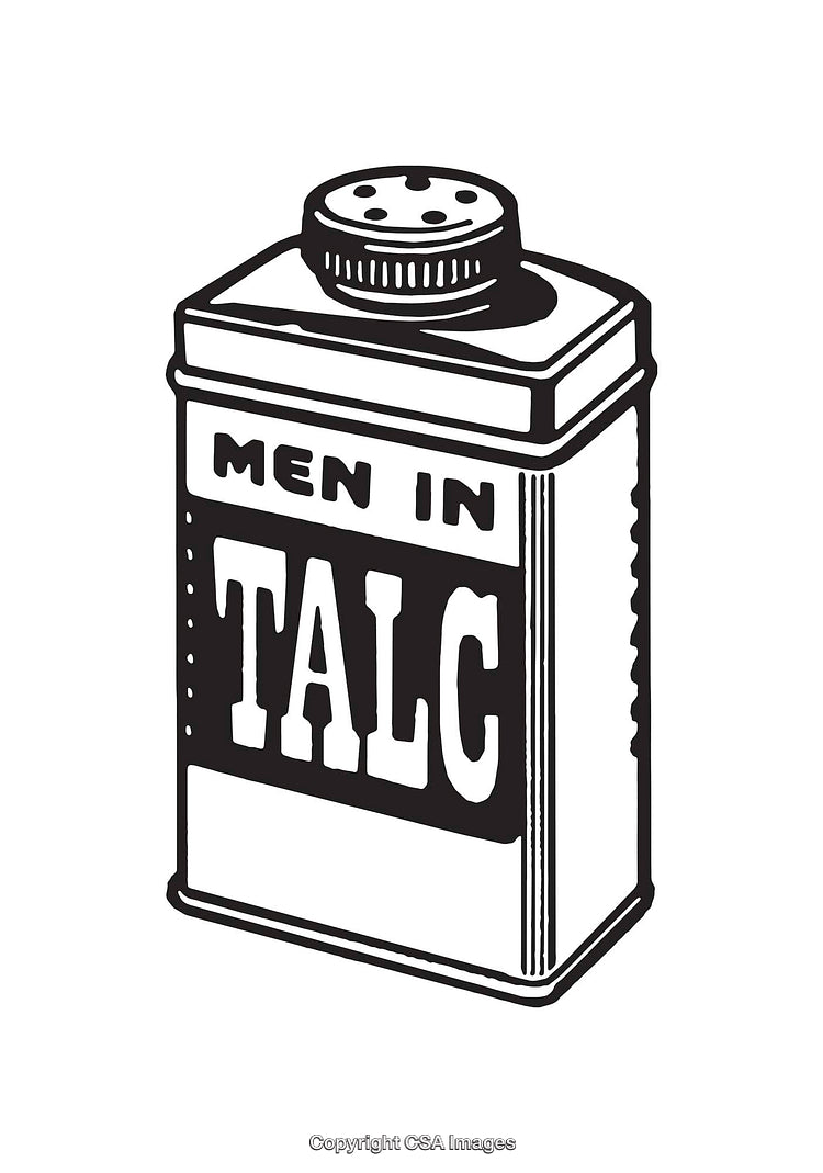 Black and White Line Art of a Talcum Powder Container Illustration
