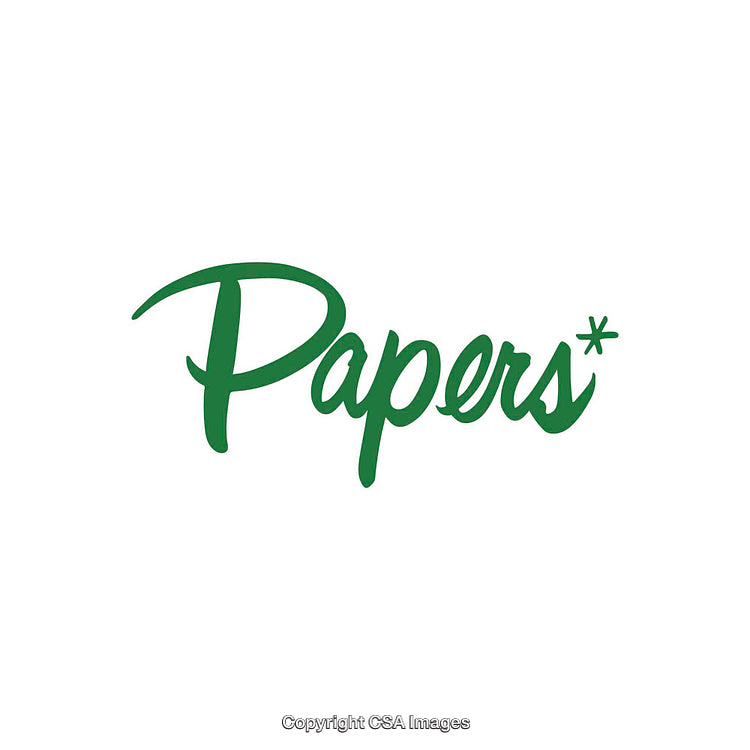 Green Typography Design Featuring the Word 'Papers' on a White Background