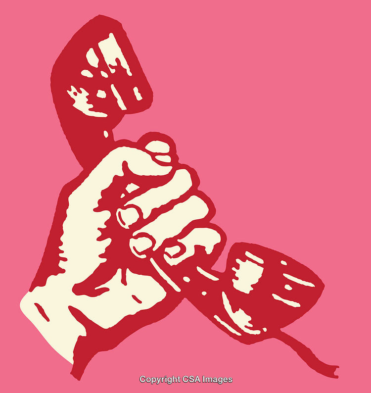 Vintage Style Illustration of a Hand Holding a Telephone Receiver