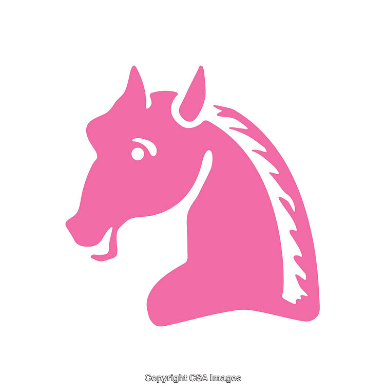 Pink Horse Silhouette Icon Against a White Background