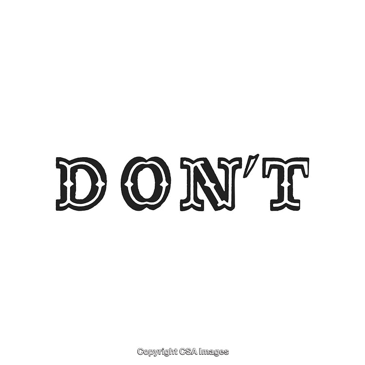 Stylized Text Design of the Word Don't in Vintage Black Font