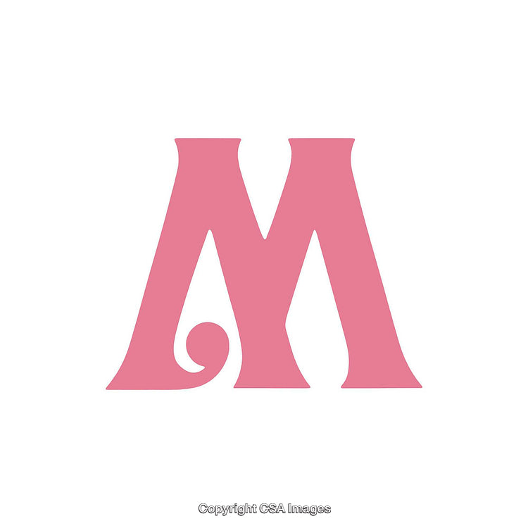 Stylized Pink Letter M Design on White Background for Creative Use