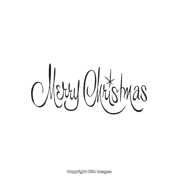 Elegant Handwritten Merry Christmas Lettering Design on a White Background