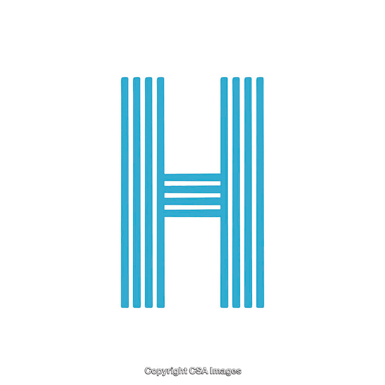 Modern Design of the Letter H with Blue Line Pattern