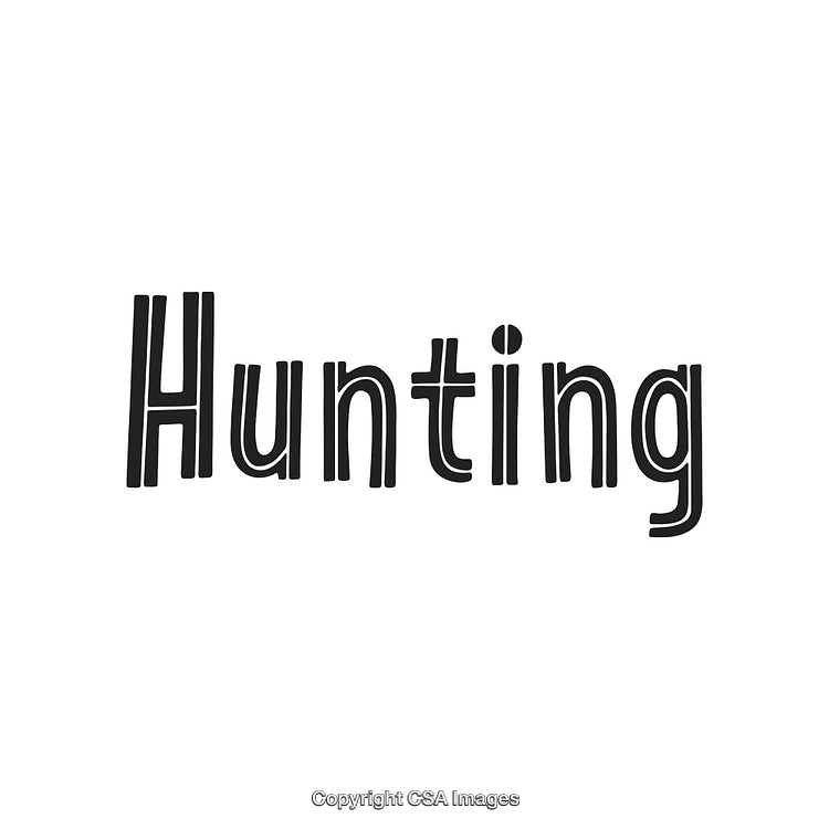 Hunting Text with Stylish Font on White Background for Graphic Projects
