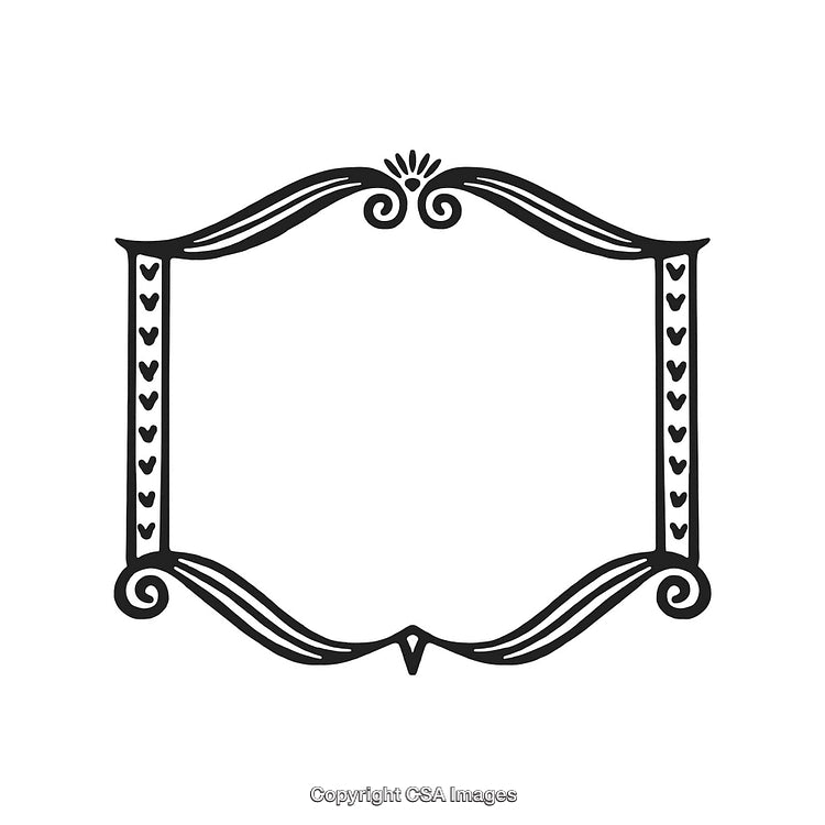 Elegant Black And White Ornamental Border Design With Decorative Elements