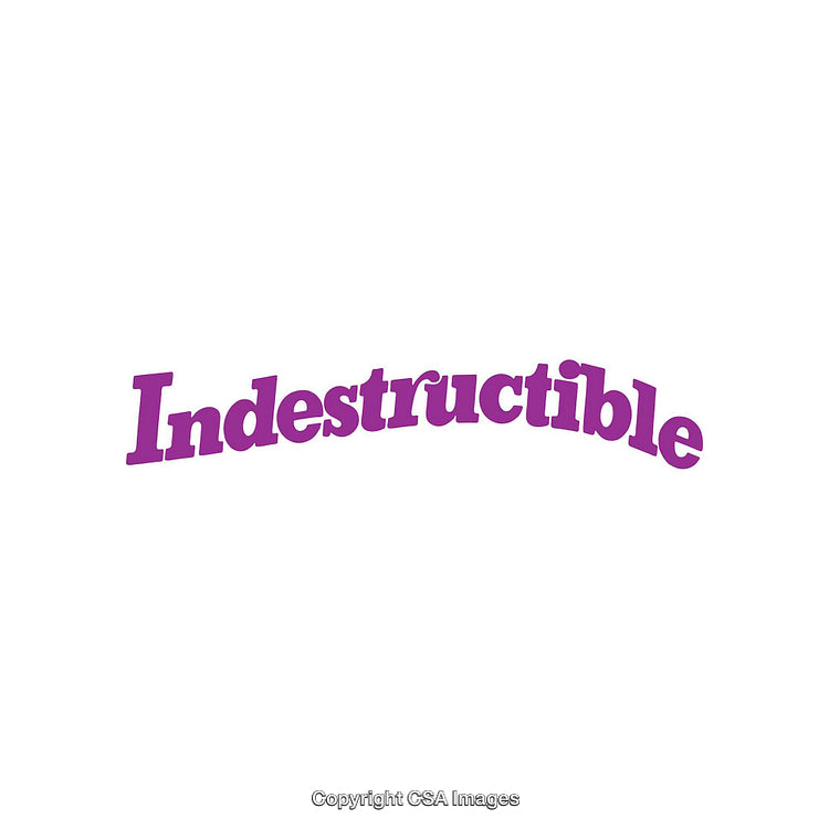 Purple Word Indestructible Depicted in Bold Style and Styled Presentation