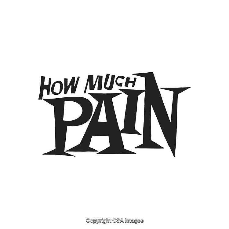 Typography Design Featuring the Phrase 'How Much Pain' in Black Font