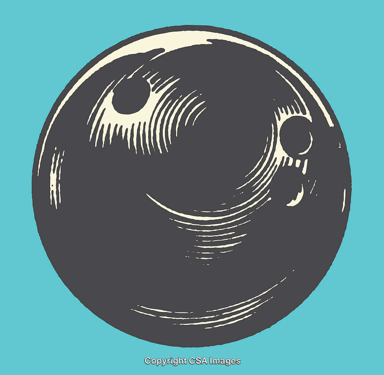 Vintage Style Circular Illustration With Smiling Face on Blue Background