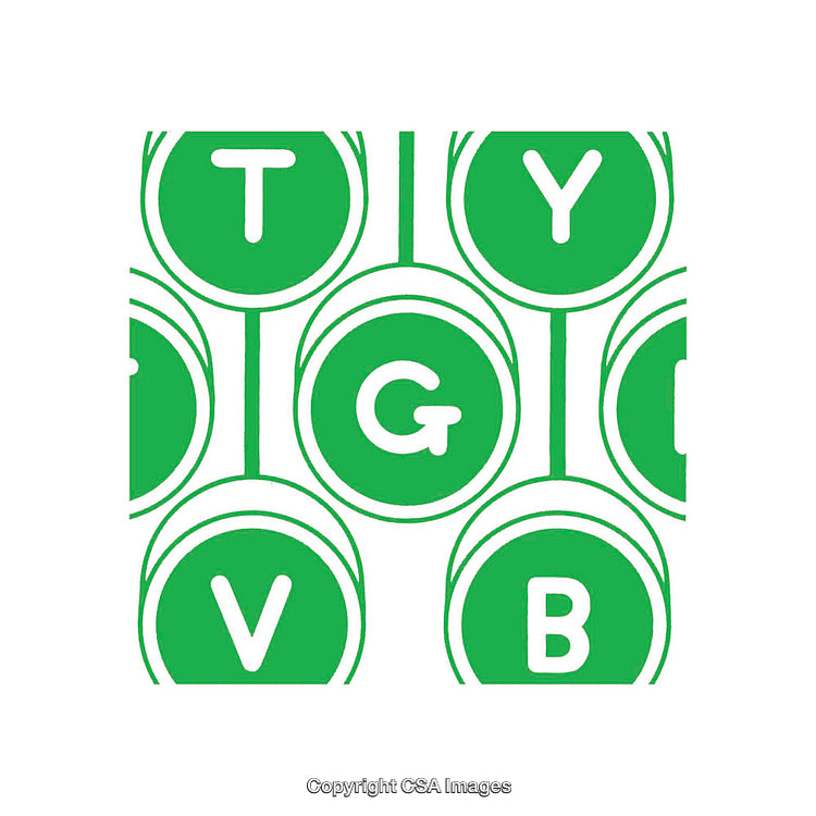 Abstract Green Graphic Art With Circular Letter Motif Design