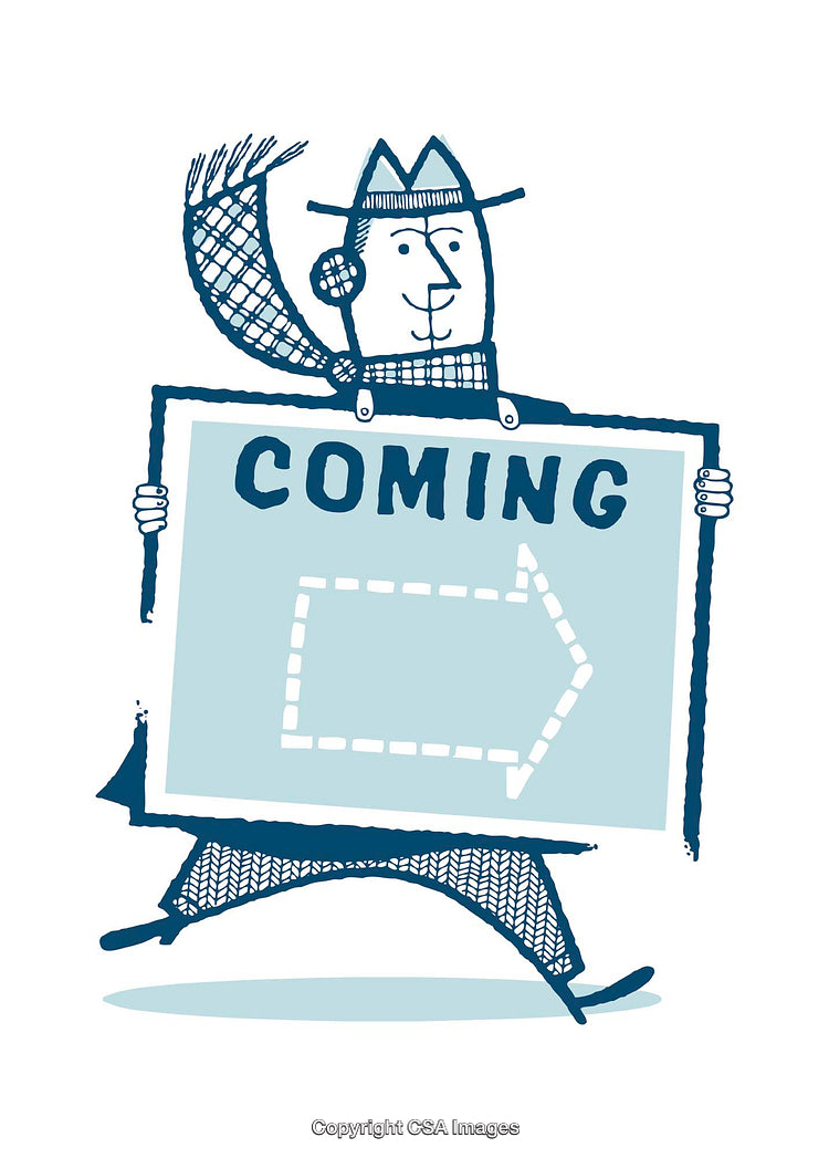 Quirky Illustration of a Person Displaying a Directional Sign