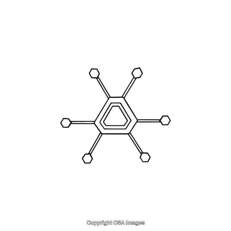 Minimalist Abstract Shape with Geometric Symmetry and Connection Lines