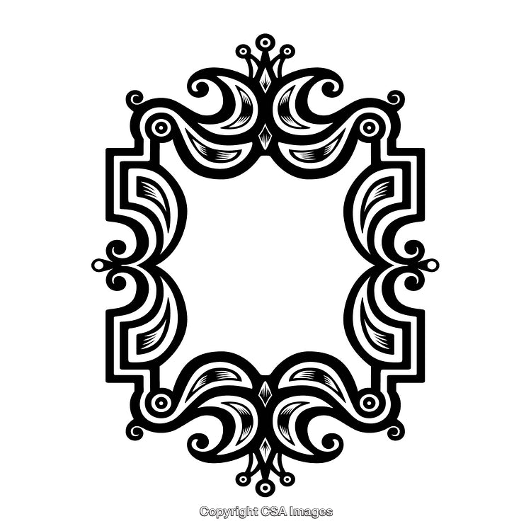 Elegant Black And White Ornamental Frame Design with Intricate Patterns
