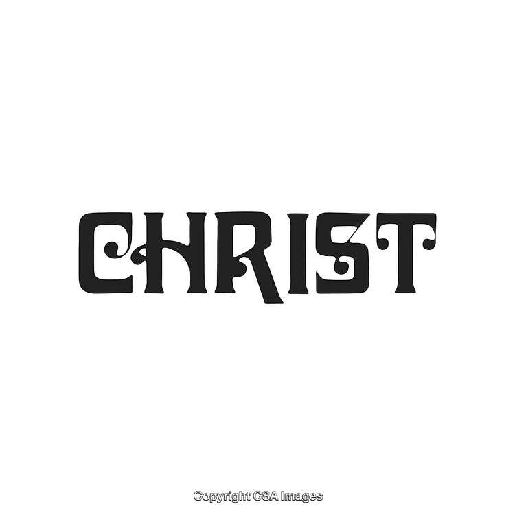 Creative Typography Display of the Word 'Christ' in Stylish Script Font