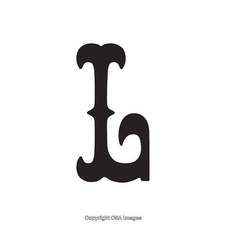 Stylized Typography Featuring Bold Black Letter L on White Background