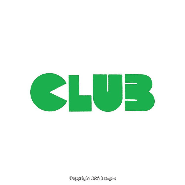 Green Club Text in Playful Stylized Font on White Background