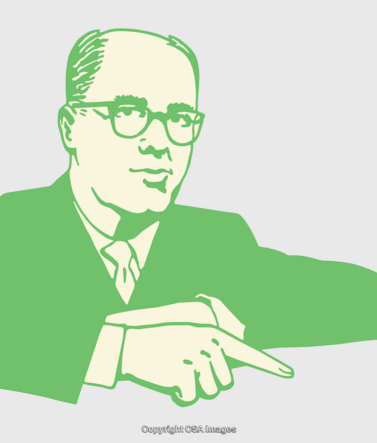 Colorful Line Art Illustration of a Man in Business Attire