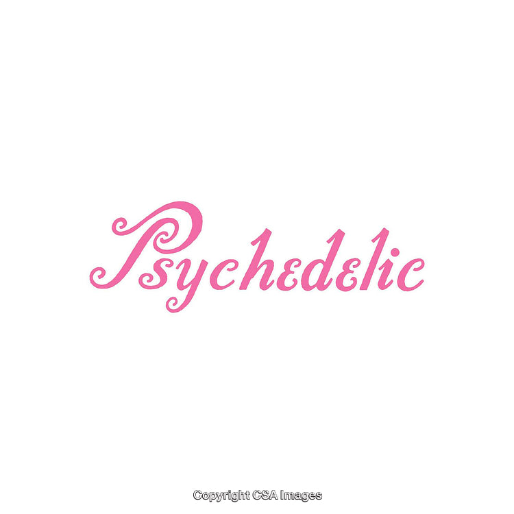 Pink Psychedelic Font Design with Elegant Curves and Swirls on White Background