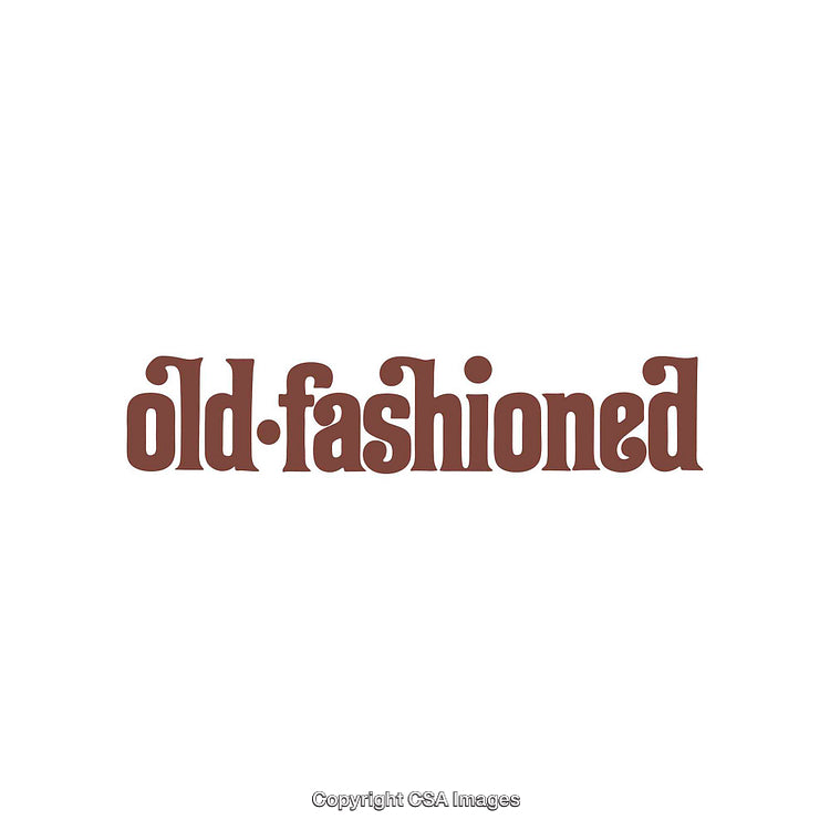 Retro Typography Displaying the Phrase 'Old-Fashioned' in Vintage Style