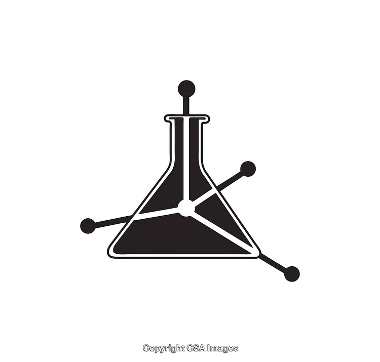 Stylized Laboratory Flask Icon Representing Chemistry and Molecular Science