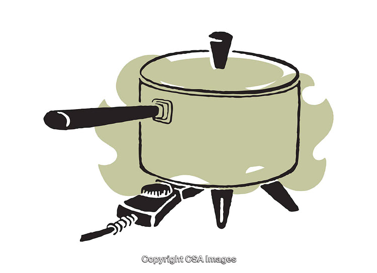 Illustration of a Kitchen Pot on a Stove with Simplistic Design