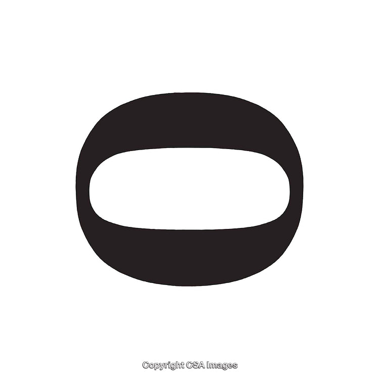 Minimalistic Black And White Letter O Graphic Illustration