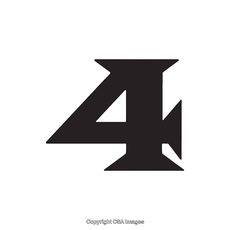 Bold Black Number Four on a Clean White Background