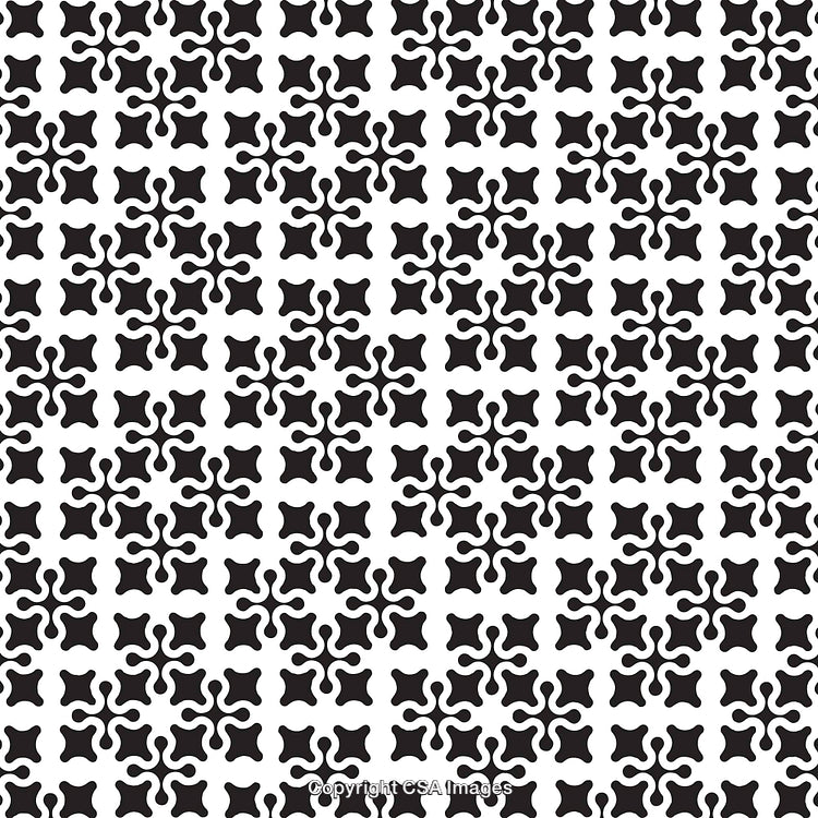 Abstract Black and White Geometric Pattern with Repeating Shapes