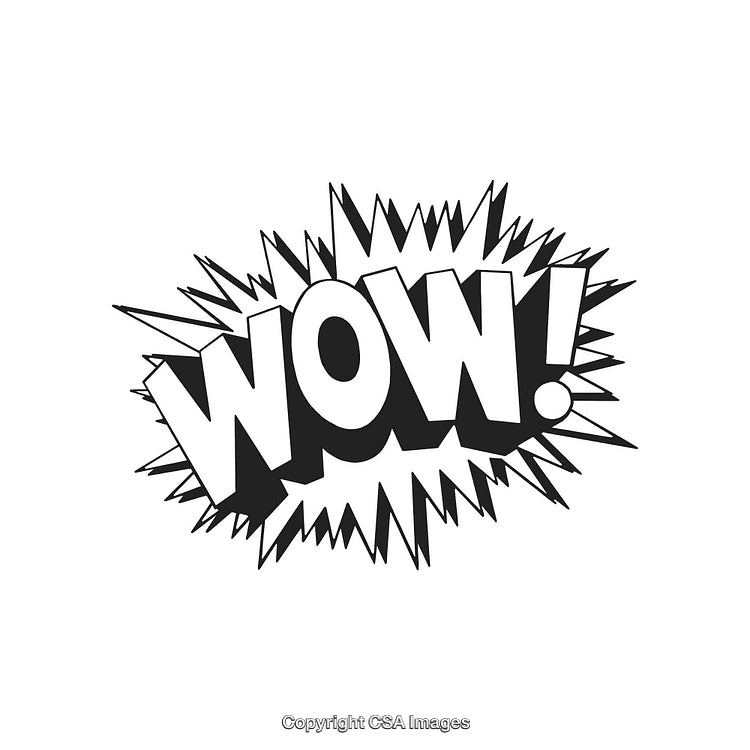 Retro Comic Style WOW Expression With Black and White Design Elements