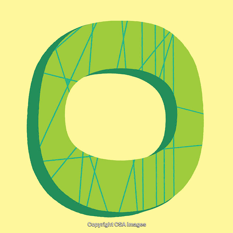 Abstract Green Zero Illustration with Minimalist and Geometric Patterns