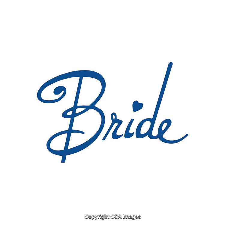 Elegant Script Logo Design Featuring the Word Bride in Blue Calligraphy