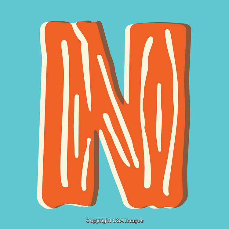Creative Typography Art Featuring a Bold Illustrated Letter N
