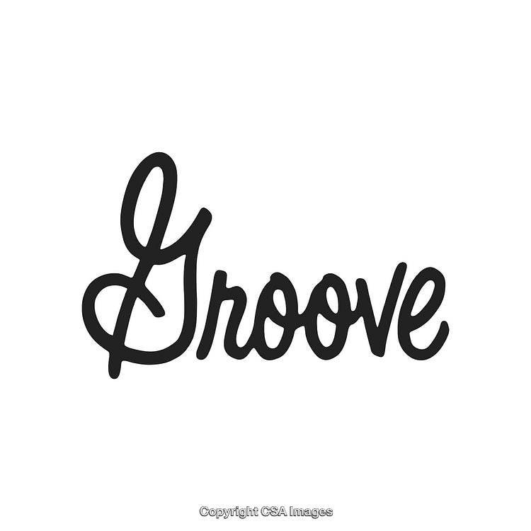 Groove Logo with Artistic Typography in Black and White Style