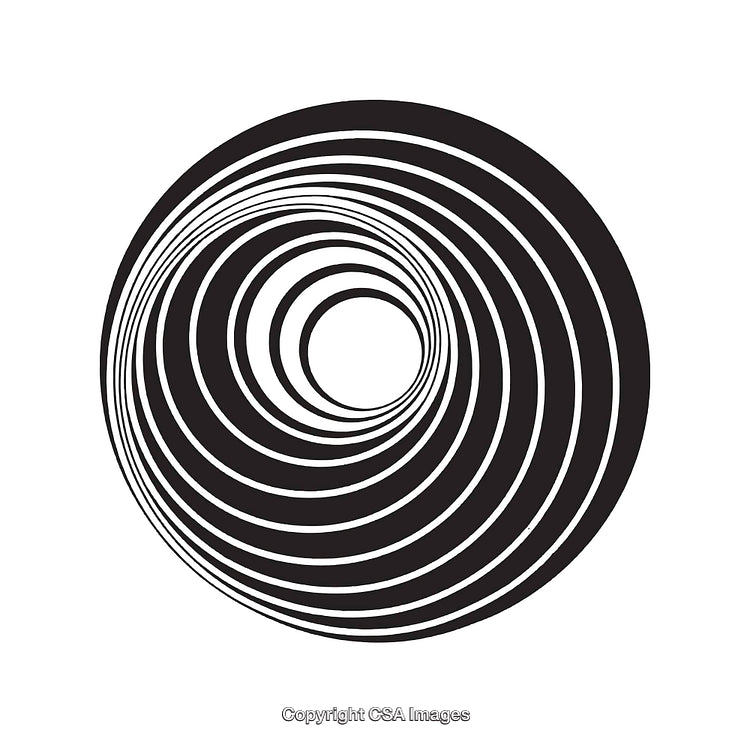 Geometric Black and White Circular Line Art Abstract Illustration