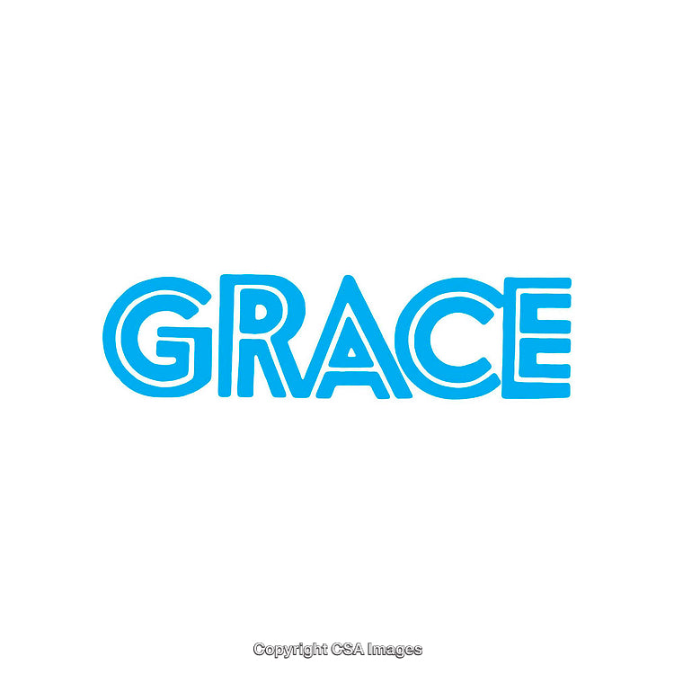 Bold Blue Text with the Word Grace in Modern Typography