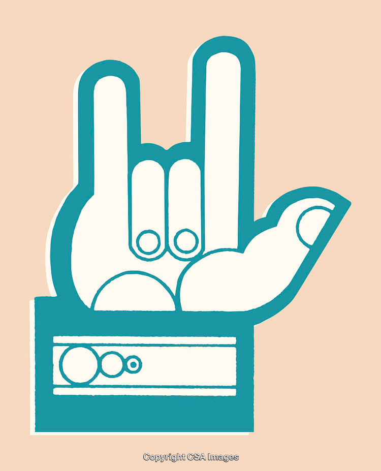 Colorful Illustration of a Hand Symbol Gesture with Bold Design