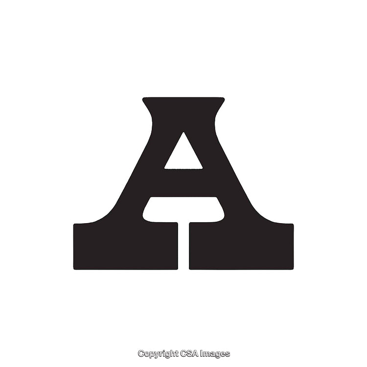 Bold Artistic Display of the Letter 'A' in Black Design