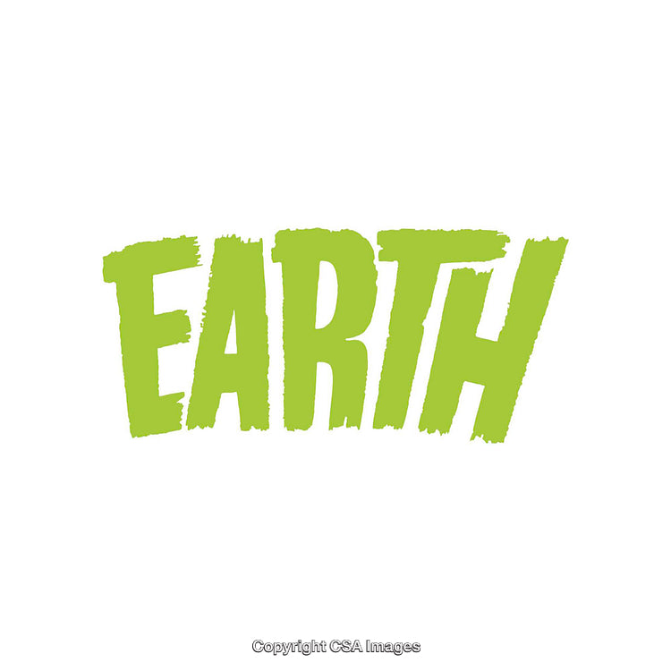 Bold Green Earth Typography on Clean White Background Design