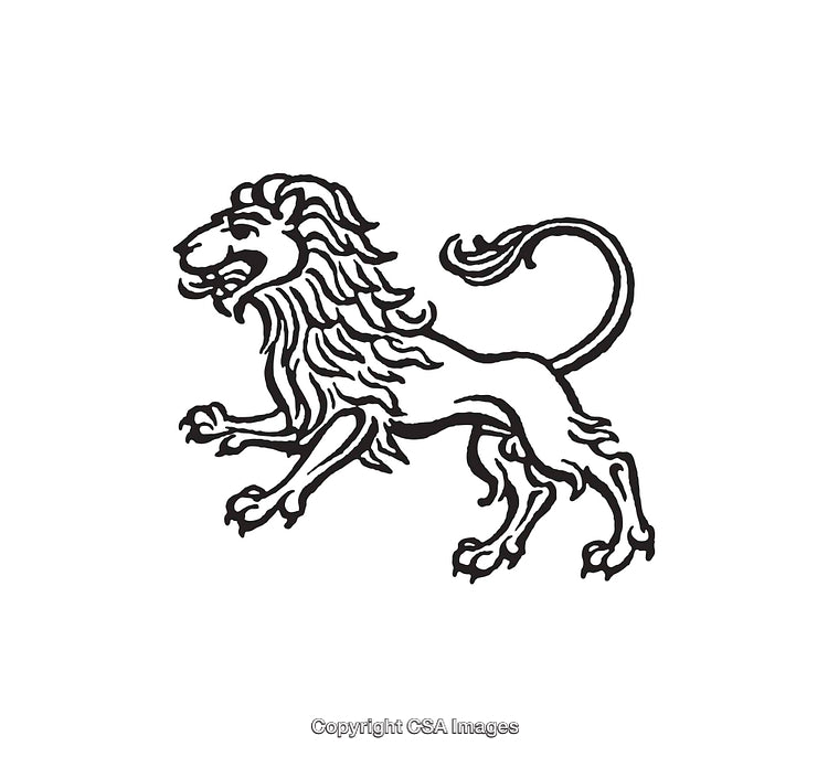 Black And White Line Art Illustration of a Roaring Lion