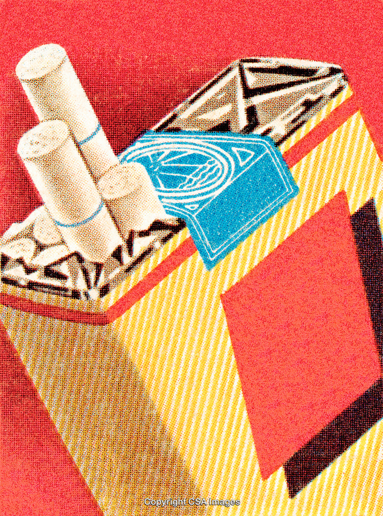 Abstract Art Depicting Box and Shapes in Stylized Graphic Style