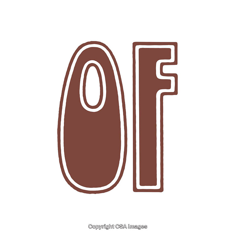 Minimalistic Single Color Typography Featuring Bold Letters 'O' and 'F'