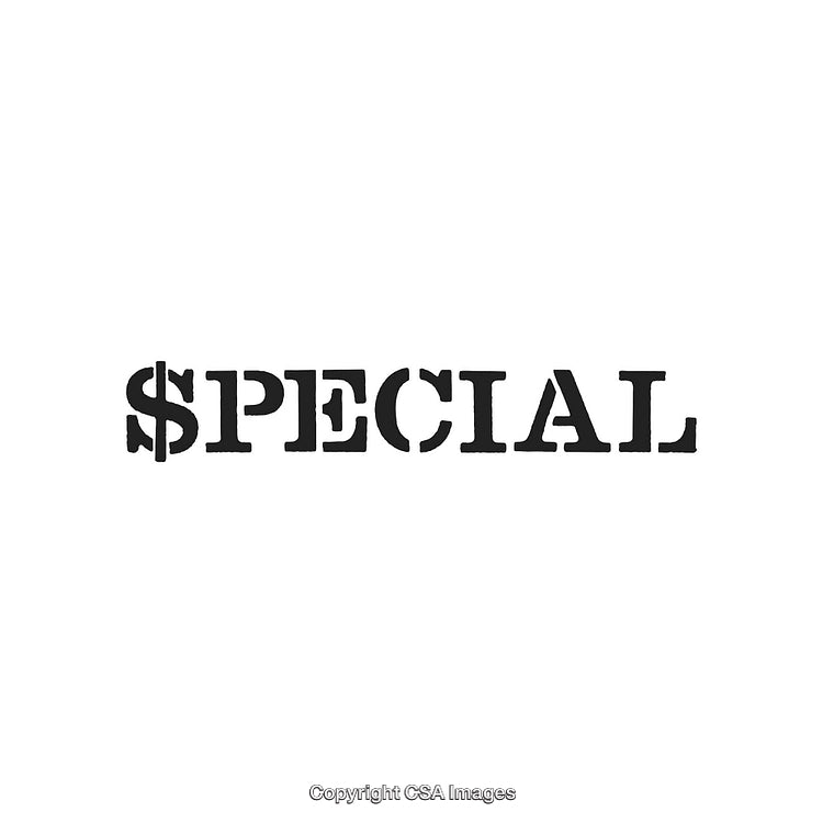 Unique Typography Design Featuring the Word 'Special' with a Dollar Symbol