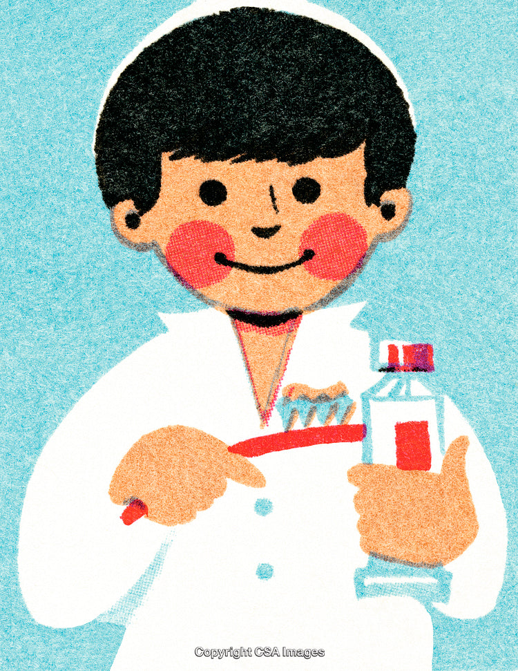 Smiling Child Holding Toothpaste and Toothbrush Promoting Healthy Oral Hygiene Habits