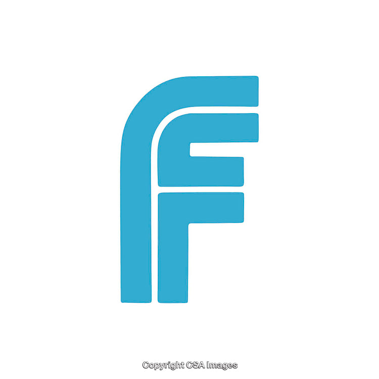 Minimalist Design Featuring a Stylized Blue Letter F on White Background