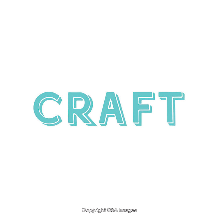 Minimalistic Blue Word Art Featuring the Word 'Craft' on White Background