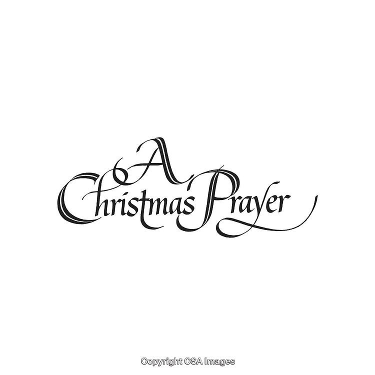 Elegant Calligraphy Text Depicting a Christmas Prayer in Bold Script