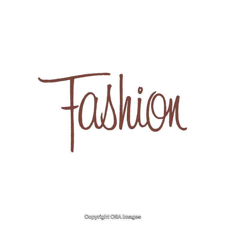 Elegant Handwritten Brown Lettering Displaying the Word Fashion on White