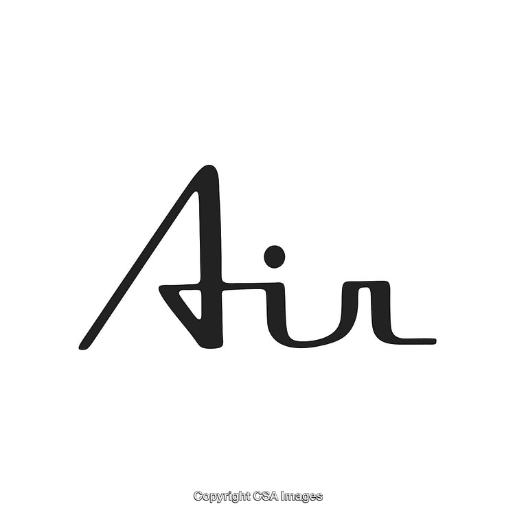 Stylized Artistic Depiction of the Word 'Air' in Black Handwritten Font